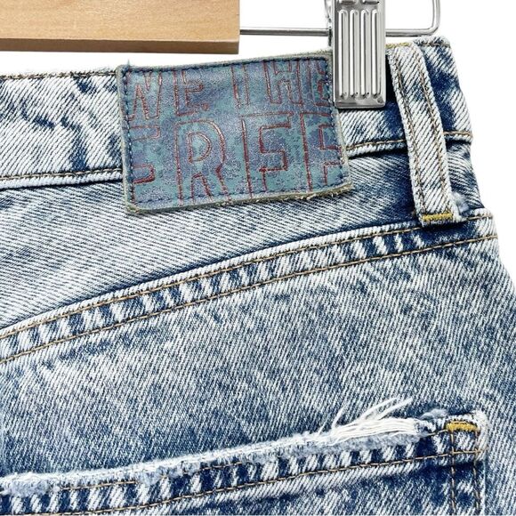 Free People We The Free My Own Lane Straight Jeans Acid Wash Distressed Size 28 - Picture 10 of 15